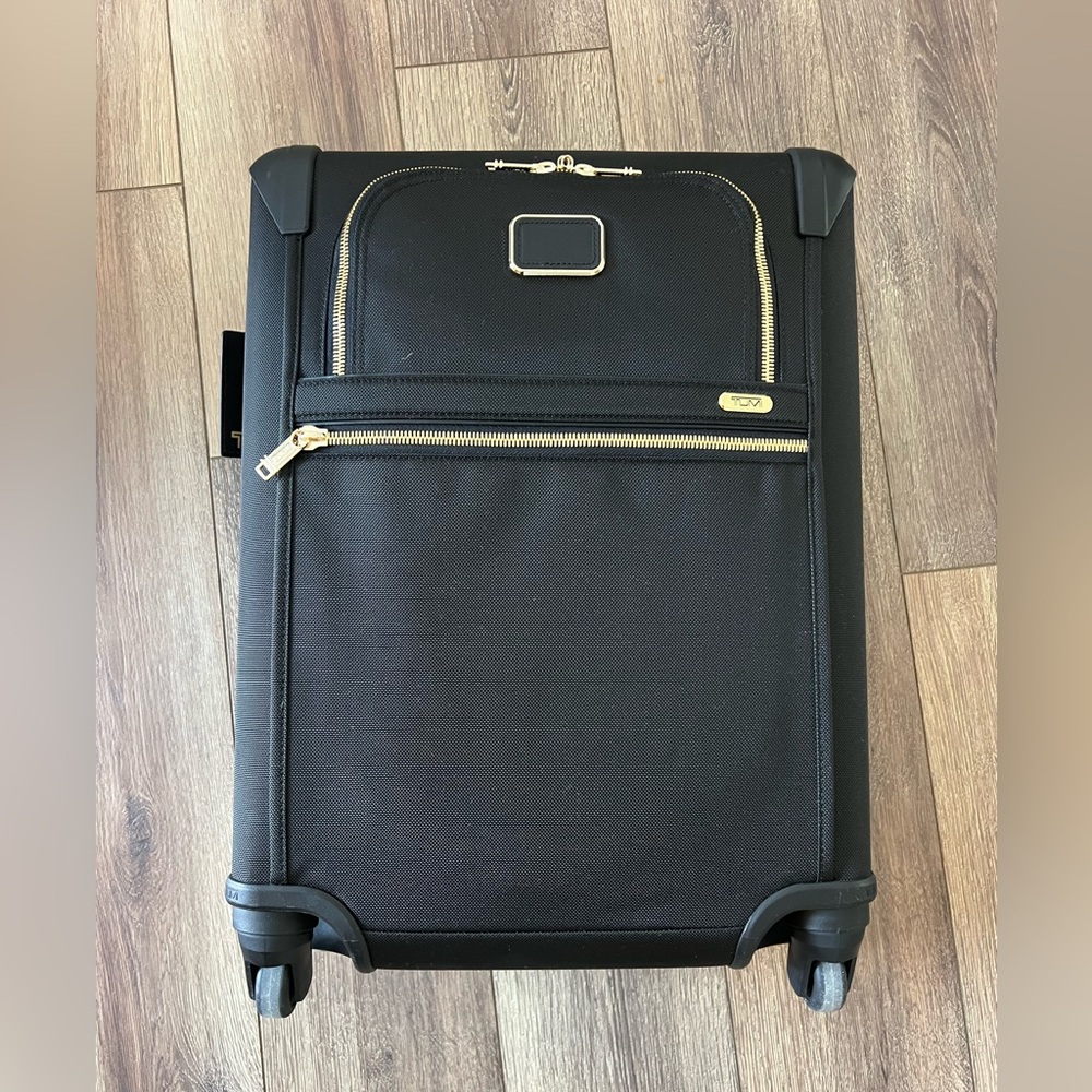 Tumi Black and Gold Carry-On Suitcase #travel